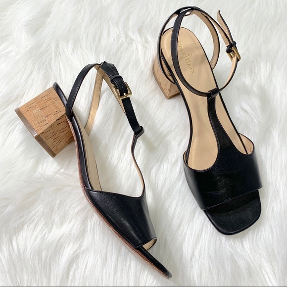 Cole Haan Shoes - Cole Haan Black Leather Block Heel Sandals